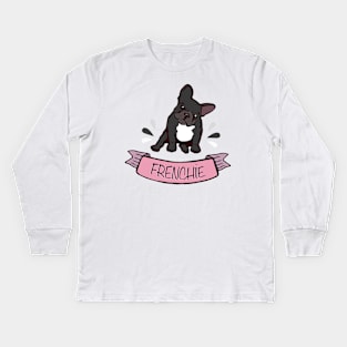 French bulldog for frenchie lover french bulldog white color Kids Long Sleeve T-Shirt